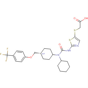 Acetic acid,2-[[2-[[[cyclohexyl[trans-4-[[4-(trifluoromethyl)phenoxy]methyl]cyclohexyl]amino]carbonyl]amino]-5-thiazolyl]thio]-