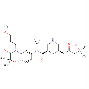 3-Piperidinecarboxamide,N-cyclopropyl-N-[3,4-dihydro-4-(3-methoxypropyl)-2,2-dimethyl-3-oxo-2H-1,4-benzoxazin-6-yl]-5-[(3-hydroxy-3-methyl-1-oxobutyl)amino]-,(3R,5S)-