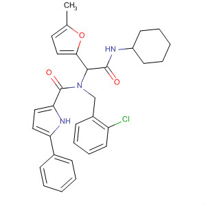 1H-Pyrrole-2-carboxamide,N-[(2-chlorophenyl)methyl]-N-[2-(cyclohexylamino)-1-(5-methyl-2-furanyl)-2-oxoethyl]-5-phenyl-