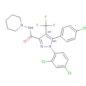1H-Pyrazole-3-carboxamide,5-(4-chlorophenyl)-1-(2,4-dichlorophenyl)-4,5-dihydro-N-1-piperidinyl-4-(trifluoromethyl)-, (4R,5R)-rel-