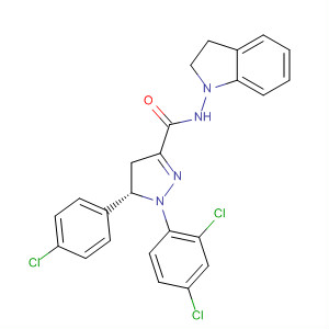 1H-Pyrazole-3-carboxamide,5-(4-chlorophenyl)-1-(2,4-dichlorophenyl)-N-(2,3-dihydro-1H-indol-1-yl)-4,5-dihydro-, (5S)-