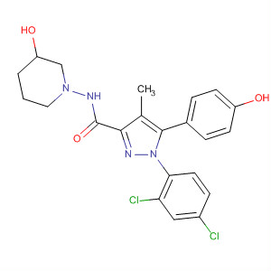 1H-Pyrazole-3-carboxamide,1-(2,4-dichlorophenyl)-5-(4-hydroxyphenyl)-N-(3-hydroxy-1-piperidinyl)-4-methyl-