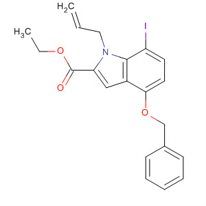 1H-Indole-2-carboxylic acid,7-iodo-4-(phenylmethoxy)-1-(2-propen-1-yl)-, ethyl ester