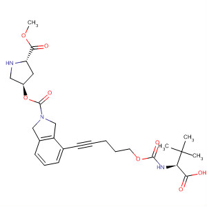 2H-Isoindole-2-carboxylic acid,4-[5-[[[[(1S)-1-carboxy-2,2-dimethylpropyl]amino]carbonyl]oxy]-1-pentyn-1-yl]-1,3-dihydro-, 2-[(3R,5S)-5-(methoxycarbonyl)-3-pyrrolidinyl] ester