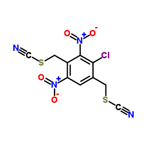 (2-chloro-3,5-dinitrobenzene-1,4-diyl)dimethanediyl bis(thiocyanate)