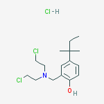 2-[bis(2-chloroethyl)aminomethyl]-4-(2-methylbutan-2-yl)phenol;hydrochloride