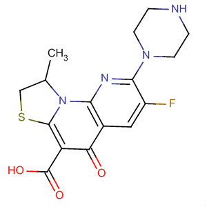 5H-Thiazolo[3,2-a][1,8]naphthyridine-6-carboxylic acid,3-fluoro-8,9-dihydro-9-methyl-5-oxo-2-(1-piperazinyl)-