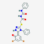 2-[[(5z)-5-(3,5-dibromo-6-oxocyclohexa-2,4-dien-1-ylidene)-4-phenyl-1h-1,2,4-triazol-3-yl]sulfanyl]-n-(phenylcarbamoyl)acetamide
