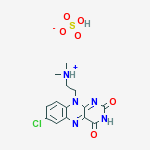 2-(7-chloro-2,4-dioxo-3,4-dihydrobenzo[g]pteridin-10(2H)-yl)-N,N-dimethylethanaminium hydrogen sulfate molecular structure
