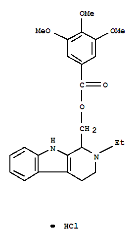 (2-ethyl-2,3,4,9-tetrahydro-1H-beta-carbolin-1-yl)methyl 3,4,5-trimethoxybenzoate hydrochloride molecular structure
