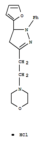 Morpholine,4-[2-[5-(2-furanyl)-4,5-dihydro-1-phenyl-1H-pyrazol-3-yl]ethyl]-, hydrochloride(1:1) molecular structure