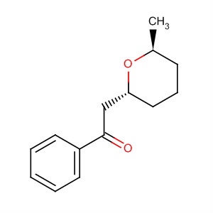 Ethanone, 1-phenyl-2-[(2R,6S)-tetrahydro-6-methyl-2H-pyran-2-yl]- molecular structure