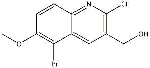 5-Bromo-2-chloro-6-methoxyquinoline-3-methanol molecular structure