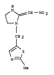 2-methyl-5-{[(2Z)-2-(nitromethylidene)imidazolidin-1-yl]methyl}-1,3-thiazole molecular structure