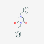 4-benzyl-1-(2-phenylethyl)piperazine-2,6-dione molecular structure
