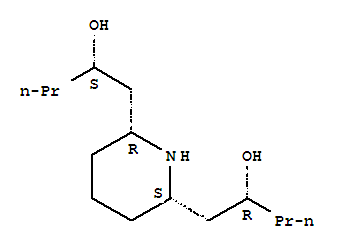 2,6-Piperidinediethanol,a,a'-dipropyl-, [2a(S*),6a(R*)]- molecular structure