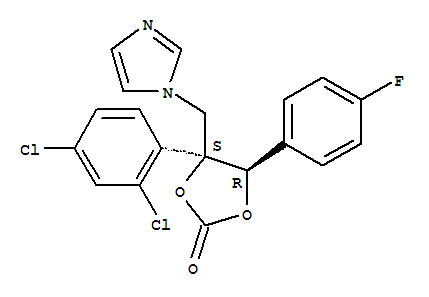 1,3-Dioxolan-2-one, 4-(2,4-dichlorophenyl)-5-(4-fluorophenyl)-4-(1H-imidazol-1-ylmethyl)-, rel-(4S,5R)-