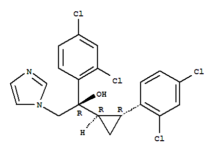 1H-Imidazole-1-ethanol, α-(2,4-dichlorophenyl) -α-[2-(2,4-dichlorophenyl)cyclopropyl]-, [1α(R),2]- molecular structure