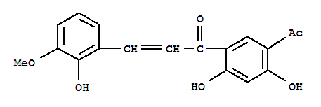 (2E)-1-(5-acetyl-2,4-dihydroxyphenyl)-3-(2-hydroxy-3-methoxyphenyl)prop-2-en-1-one molecular structure