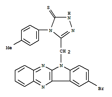 5-[(9-bromo-6H-indolo[2,3-b]quinoxalin-6-yl)methyl]-4-(4-methylphenyl)-2,4-dihydro-3H-1,2,4-triazole-3-thione