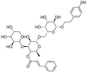 [(2S,3S,4R,5R,6R)-5-hydroxy-2-methyl-6-[[(2R,3R,4S,5R,6R)-3,4,5-trihyd roxy-6-[2-(4-hydroxyphenyl)ethoxy]oxan-2-yl]methoxy]-4-[(2S,3R,4S,5R)- 3,4,5-trihydroxyoxan-2-yl]oxy-oxan-3-yl] 3-phenylprop-2-enoate molecular structure