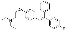 1-(4-fluorophenyl)-1-(4-(2-N,N-diethylamino)ethoxy)phenyl-2-phenylethylene molecular structure