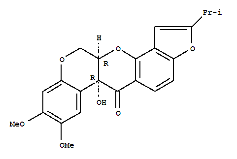 (6aR,12aR)-6a-hydroxy-8,9-dimethoxy-2-(propan-2-yl)-12,12a-dihydrochromeno[3,4-b]furo[2,3-h]chromen-6(6aH)-one molecular structure