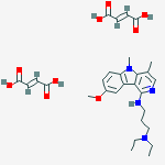 (e)-but-2-enedioic Acid;n',n'-diethyl-n-(8-methoxy-4,5-dimethylpyrido[4,3-b]indol-1-yl)propane-1,3-diamine molecular structure