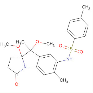 Benzenesulfonamide,4-methyl-N-(2,3,9,9a-tetrahydro-9,9a-dimethoxy-6,9-dimethyl-3-oxo-1H-pyrrolo[1,2-a]indol-7-yl)- molecular structure