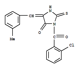 (5Z)-3-[(2-chlorophenyl)carbonyl]-5-[(3-methylphenyl)methylidene]-2-thioxoimidazolidin-4-one molecular structure