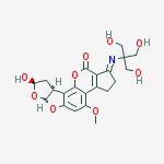 (1E,6aS,8R,9aS)-1-{[1,3-dihydroxy-2-(hydroxymethyl)propan-2-yl]imino}-8-hydroxy-4-methoxy-2,3,6a,8,9,9a-hexahydrocyclopenta[c]furo[3',2':4,5]furo[2,3-h]chromen-11(1H)-one molecular structure