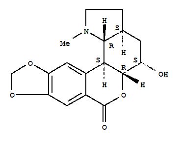(3aS,5S,5aR,12bS,12cR)-5-hydroxy-1-methyl-2,3,3a,4,5,5a,12b,12c-octahydro[1,3]dioxolo[6,7]isochromeno[3,4-g]indol-7(1H)-one molecular structure