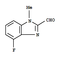 1H-BENZO[D]IMIDAZOLE-2-CARBOXALDEHYDE,4-FLUORO-1-METHYL- molecular structure