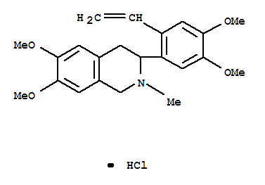 3-(2-ethenyl-4,5-dimethoxyphenyl)-6,7-dimethoxy-2-methyl-1,2,3,4-tetrahydroisoquinoline hydrochloride molecular structure