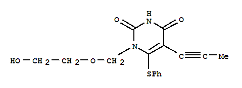 1-((2-Hydroxyethoxy)methyl)-5-(2-methylethynyl)-6-(phenylthio)uracil molecular structure