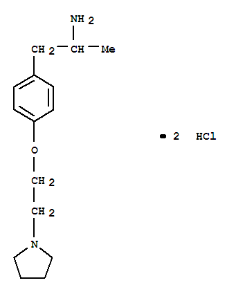 1-[4-(2-pyrrolidin-1-ylethoxy)phenyl]propan-2-amine dihydrochloride molecular structure
