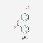 2-amino-5-[4-(hydroxymethyl)phenyl]pyridine-4-carboxylic Acid molecular structure