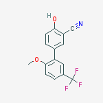 2-hydroxy-5-[2-methoxy-5-(trifluoromethyl)phenyl]benzonitrile molecular structure