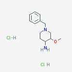 1-Benzyl-3-methoxy-piperidin-4-ylamine dihydrochloride molecular structure