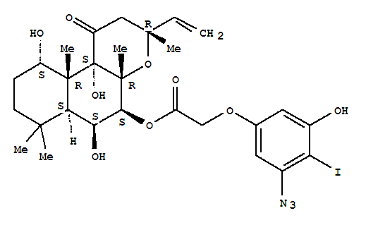 7-forskolinyl-2-(3-azido-5-hydroxy-4-iodophenoxy)acetate molecular structure