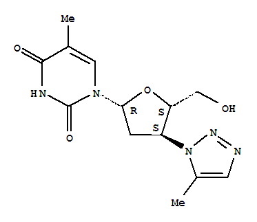3'-deoxy-3'-(5-methyl-1H-1,2,3-triazol-1-yl)thymidine molecular structure