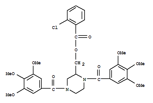 {1,4-bis[(3,4,5-trimethoxyphenyl)carbonyl]piperazin-2-yl}methyl 2-chlorobenzoate molecular structure