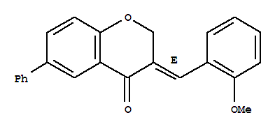4H-1-benzopyran-4-one, 2,3-dihydro-3-[(2-methoxyphenyl)methylene]-6-phenyl-, (3E)- molecular structure