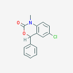 6-chloro-1-methyl-4-phenyl-1,4-dihydro-2H-3,1-benzoxazin-2-one molecular structure