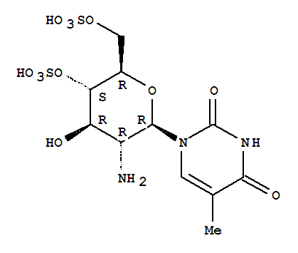 1-thyminylglucosamine-4,6-disulfate molecular structure