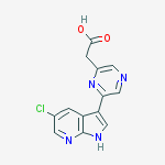 2-(6-(5-chloro-1H-pyrrolo[2,3-b]pyridin-3-yl)pyrazin-2-yl)acetic acid molecular structure
