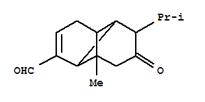 Tricyclo[4.4.0.02,7]dec-3-ene-3-carboxaldehyde,1-methyl-8-(1-methylethyl)-9-oxo-, stereoisomer molecular structure