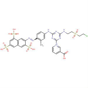 Pyridinium,3-carboxy-1-[4-[[2-[(2-chloroethyl)sulfonyl]ethyl]amino]-6-[[3-methyl-4-[(3,6,8-trisulfo-2-naphthalenyl)azo]phenyl]amino]-1,3,5-triazin-2-yl]-
