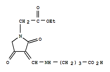 4-({(E)-[1-(2-ethoxy-2-oxoethyl)-2,4-dioxopyrrolidin-3-ylidene]methyl}amino)butanoic acid molecular structure