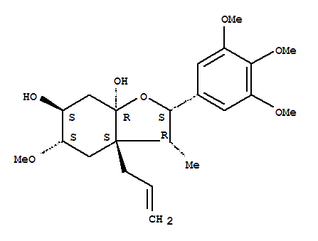 6,7a(2H)-Benzofurandiol,hexahydro-5-methoxy-3-methyl-3a-(2-propenyl)-2-(3,4,5-trimethoxyphenyl)-, (2a,3a,3ab,5a,6b,7aa)-(-)-